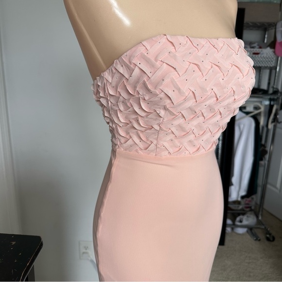 LULU’S STUNNING CONCEPT MESH RHINESTONE STRAPLESS MAXI DRESS - Picture 6 of 16